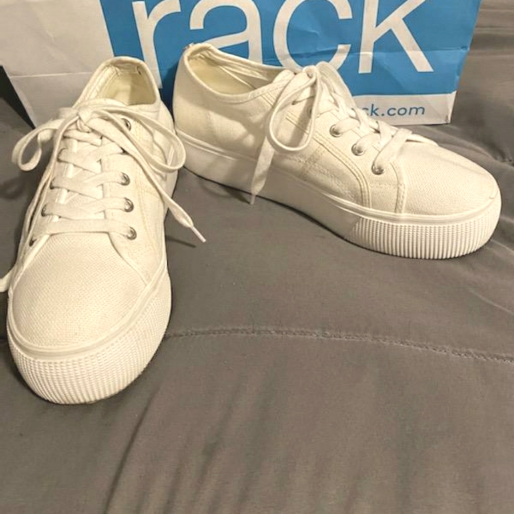 White platform sneakers